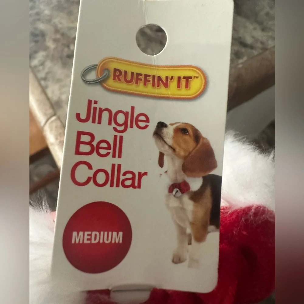NWT Dog Jingle Bell Collar sz. Medium by Ruffin’It great 4 holidays & dress up! - Picture 2 of 4